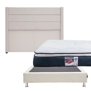 Foto 1 | Foto 1 | Cabecera Dicasa Lugo color Beige + Box Dolum + Colchón Spring Air Mónaco Matrimonial