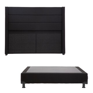 Foto 2 | Foto 2 | Cabecera Dicasa Lugo color Negro + Box Dicasa Black + Colchón Spring Air Marte Matrimonial