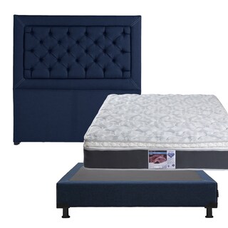 Foto 1 | Foto 1 | Cabecera Dicasa Mary Azul + Box Dicasa Blu + Colchón Spring Air Marte Matrimonial