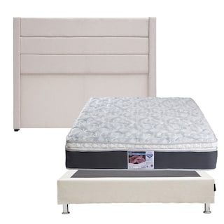 Foto 1 | Foto 1 | Cabecera Dicasa Lugo Beige + Box Dicasa Dolum + Colchón Spring Air Marte Matrimonial