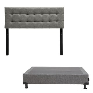 Foto 1 | Foto 1 | Cabecera Dicasa Catania Color Gris+box Dicasa Plomo Color Gris Queen Size