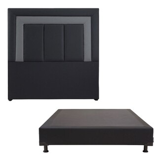 Foto 1 | Foto 1 | Cabecera Dicasa Vento Negro + Box Dicasa Vita Negro Matrimonial