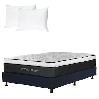 Foto 1 | Foto 1 | Colchón Dicasa Trini + Box Dicasa Orly Queen Size + 2 Almohadas Oso