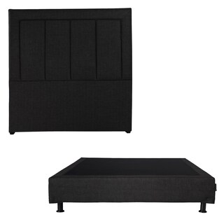 Foto 1 | Foto 1 | Cabecera Dicasa Davos + Box Dicasa Belu Negro Queen Size
