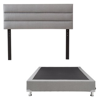 Foto 1 | Foto 1 | Cabecera Dicasa Logan Color Gris+box Dicasa Color Gris Queen Size