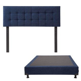 Foto 1 | Foto 1 | Cabecera Dicasa Catania Color Azul Marino+box Dicasa Color Azul Marino Individual