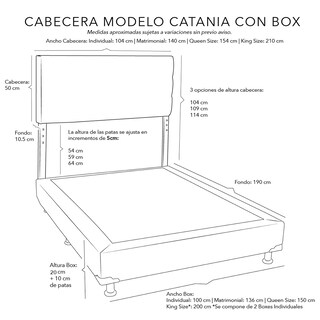 Foto 4 | Foto 4 | Cabecera Dicasa Catania Color Beige+box Dicasa Color Beige Matrimonial