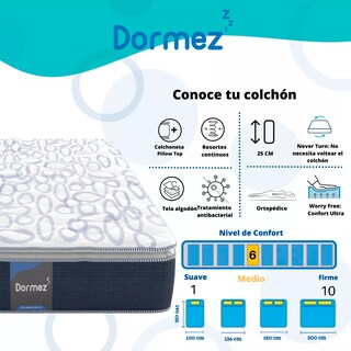 Foto 4 | Foto 4 | Cama Matrimonial Dormez Ortopédico + Box Gris Tapizado