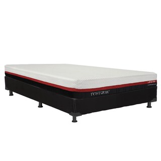Foto 2 | Foto 2 | Colchón Restonic Roll Matrimonial + Box Dicasa Color Negro + 2 Almohada Oso + Protector De Colchón Ultra