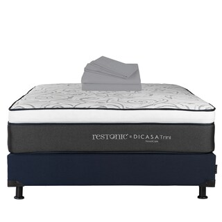 Foto 1 | Foto 1 | Colchón Dicasa Trini Queen Size + Box Dicasa Color Azul + Juego De Sábanas