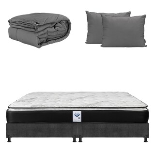 Foto 1 | Foto 1 | Colchón Spring Air Premier King Size+box Dicasa Color Gris Oscuro+almohada 2 Pack+edredón Homy