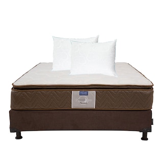 Foto 1 | Foto 1 | Colchón Restonic Nautilus Queen Size+box Dicasa Color Chocolate+ 2 Almohadas Oso