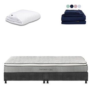 Foto 1 | Foto 1 | Colchón Restonic Vail King Size + Box Dicasa Color Gris Carbón+protector De Colchón Cloud+sábanas Softy