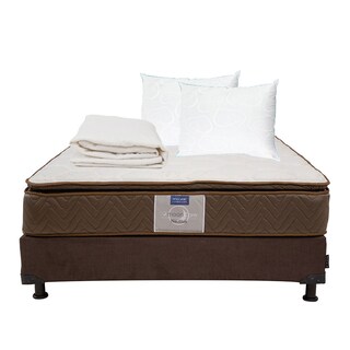 Foto 1 | Foto 1 | Colchón Restonic Nautilus Queen Size+box Dicasa Color Chocolate+ 2 Almohadas Oso+protector Ultra