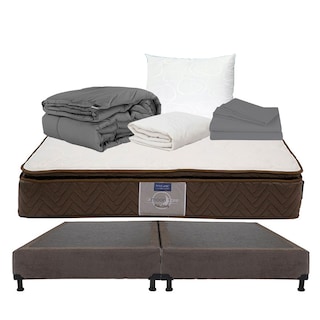 Foto 1 | Foto 1 | Colchón Restonic Nautilus King Size+box Dicasa Color Chocolate+almohada Oso+protector Ultra+sábanas+edredón Homy