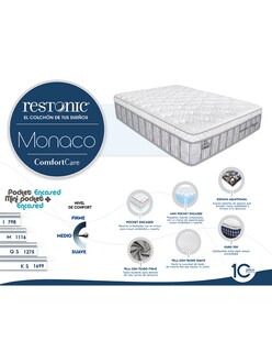 Foto 2 | Foto 2 | Colchón Restonic Monaco Matrimonial