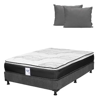 Foto 1 | Foto 1 | Colchón Spring Air Premier Color Gris Carbon Matrimonial + Box + Almohada 2pack