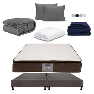 Foto 1 | Foto 1 | Colchón Restonic Nautilus Color Café King Size+box+almohada 2pack+protector Cloud+sabanas Softy+edredon Homy