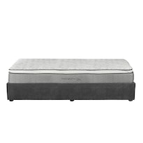 Colchón Restonic Vail Color Gris Carbon King Size + Base Cama