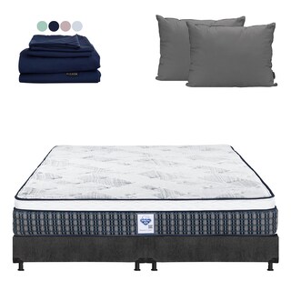 Foto 1 | Foto 1 | Colchón Spring Air Cardona Color Gris Carbon King Size + Box + Almohada 2pack +sabanas Softy