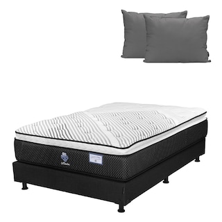 Foto 1 | Foto 1 | Colchón Spring Air Alaska Matrimonial + Box Dicasa Color Negro + Almohada 2pack