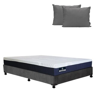 Foto 1 | Foto 1 | Colchón En Caja Spring Air Therapy Matrimonial + Box Dicasa Color Gris Carbón + Almohada 2pack