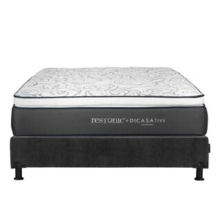 Foto 2 | Foto 2 | Colchón Restonic Trini Color Gris Carbon Queen Size + Box + Almohada One + Protector Cloud + Sábanas Softy