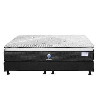 Foto 2 | Foto 2 | Colchón Spring Air Alaska Color Blanco King Size + Box Dicasa Negro + Almohada Osos + Protector Ultra + Sábanas Basic