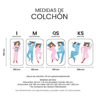 Foto 8 | Foto 8 | Colchón Spring Air Prestige Color Gris Queen Size + Box Gris + 2 Almohadas Osos + Protector Ultra