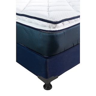 Foto 3 | Foto 3 | Colchón Spring Air Monaco Color Azul Matrimonial + Box + Almohada Royal Twin + Protector Lux + Sábanas Royal