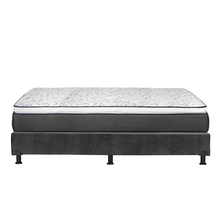 Foto 4 | Foto 4 | Colchón Dicasa Trini Color Gris Carbon Matrimonial + Box + Almohada Royal Twin + Sábanas Royal