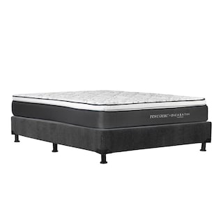 Foto 2 | Foto 2 | Colchón Dicasa Trini Color Gris Carbon Matrimonial + Box + Almohada Royal Twin + Edredón Homy