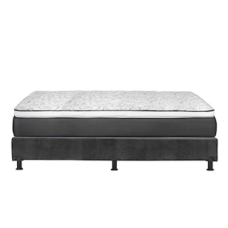 Foto 4 | Foto 4 | Colchón Dicasa Trini Color Gris Carbon Matrimonial + Box + Almohada Royal Twin + Edredón Homy