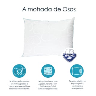 Foto 5 | Foto 5 | Colchón Spring Air Therapy Color Gris Carbon Queen Size + Box + Almohada Oso 2 + Sábanas Basic