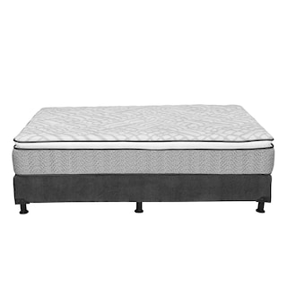 Foto 4 | Foto 4 | Colchón Restonic Vail Color Gris Carbon Matrimonial + Box + Almohada Oso 2 + Sábanas Basic