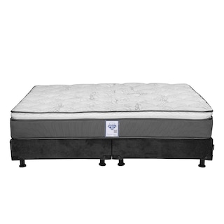 Foto 2 | Foto 2 | Colchón Spring Air Prestige King Size + Box Dicasa Color Gris Carbón + Almohada 2 Pack + Juego De Sábanas Softy