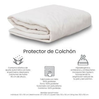 Foto 5 | Foto 5 | Colchón Spring Air Cantabria King Size Azul + Box Dicasa Azul + 2 Almohadas Osos + Protector Ultra