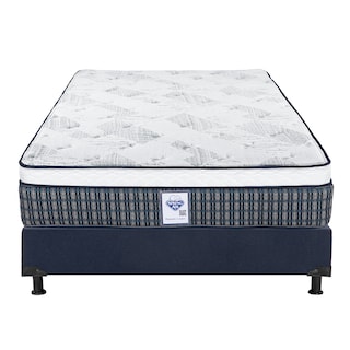 Foto 2 | Foto 2 | Colchón Spring Air Cardona Azul Queen Size + Box Dicasa Azul + 2 Almohadas Trinity + Sábanas Trinity