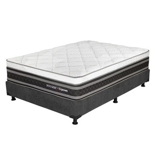 Foto 4 | Foto 4 | Colchón Restonic Ergosum Color Negro Queen Size + Box Dicasa Gris + 2 Almohadas Trinity + Sábanas Trinity