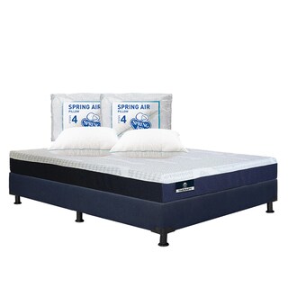 Foto 1 | Foto 1 | Colchón Spring Air Therapy Color Azul Matrimonial + Box Dicasa Azul + 2 Almohadas Osos