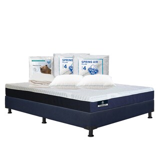 Foto 1 | Foto 1 | Colchón Spring Air Therapy Color Azul Matrimonial+ Box Dicasa Azul + 2 Almohadas Osos + Protector Ultra