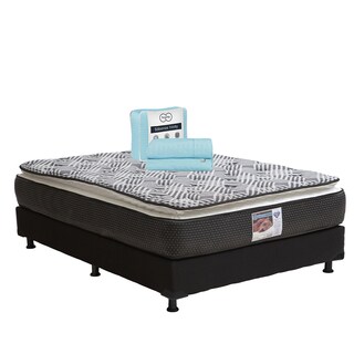 Foto 1 | Foto 1 | Colchón Spring Air Omega Matrimonial + Box Dicasa Color Negro + Sábanas Trinity