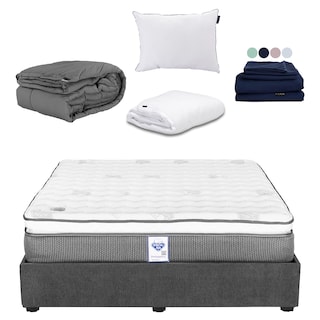 Foto 1 | Foto 1 | Colchón Srpring Air Phantom King Size + Base Cama Gris Carbon + Protector Cloud + Sábanas Softy + Edredón Homy