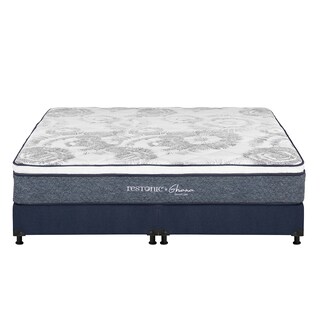 Foto 2 | Foto 2 | Colchón Restonic Ghana + Box Dicasa Color Azul King Size + 2 Almohadas Trinity + Protector Trinity