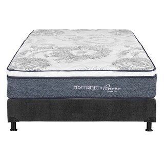 Foto 2 | Foto 2 | Colchón Restonic Ghana + Box Dicasa Color Gris Queen Size + 2 Almohadas Osos + Protector Ultra + Sábanas Basic