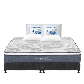 Foto 1 | Foto 1 | Colchón Restonic Ghana + Box Dicasa Color Gris King Size + 2 Almohadas Osos