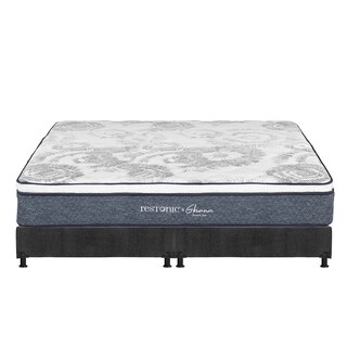 Foto 2 | Foto 2 | Colchón Restonic Ghana + Box Dicasa Color Gris King Size + 2 Almohadas Osos