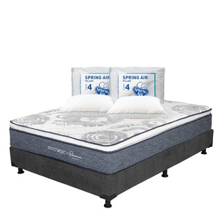 Foto 1 | Foto 1 | Colchón Restonic Ghana + Box Dicasa Color Gris Queen Size + 2 Almohadas Osos