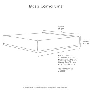 Foto 6 | Foto 6 | Base Cama Dicasa Linnz Matrimonial Color Beige Claro