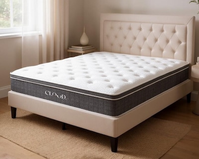 Foto 4 | Foto 4 | Colchón Matrimonial + Cama Beige | Set Cloud Pro Linen | Cama Completa